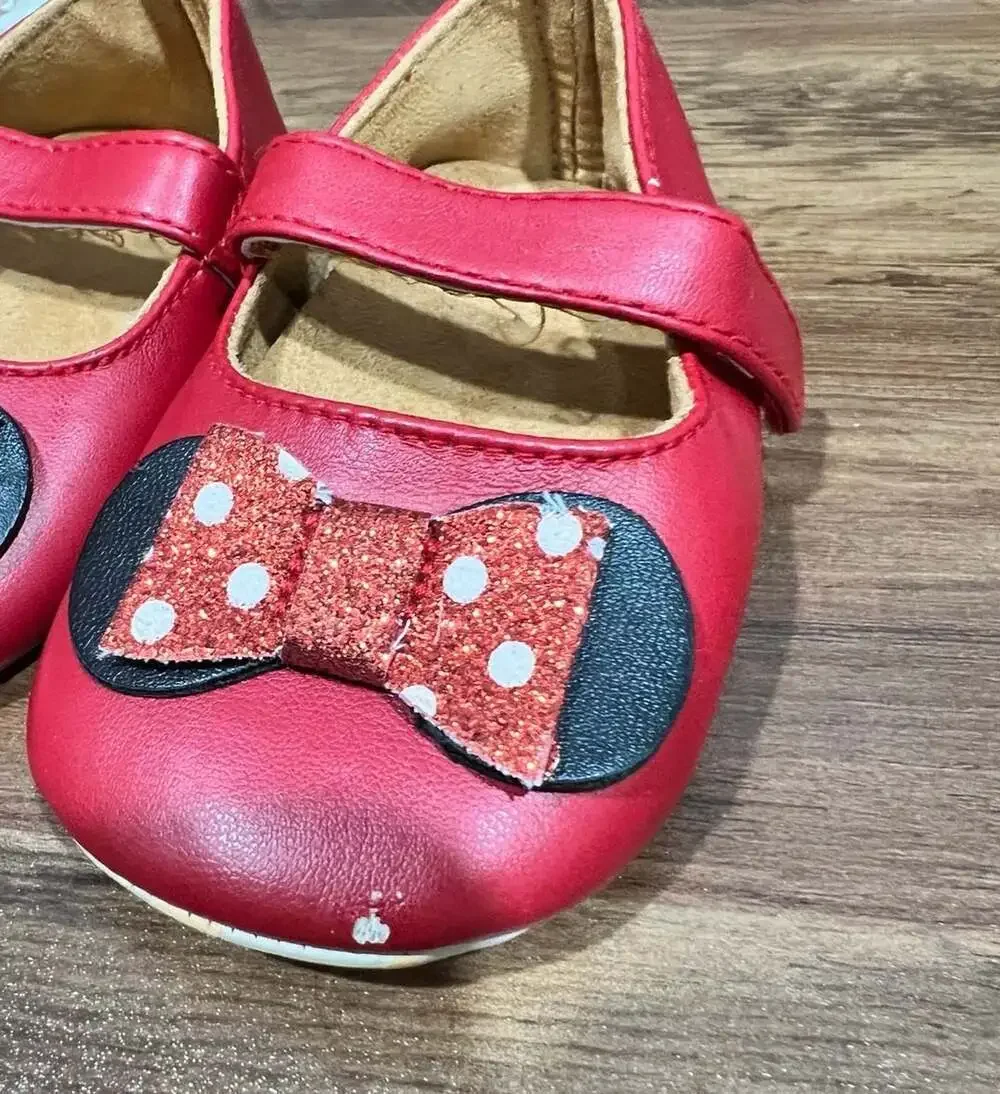 Red Mary Jane Toddler Dress Shoes with Polka Dot Bow Size 13